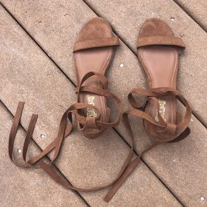 Brash brown lace up sandals